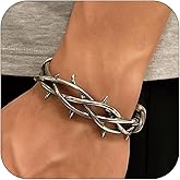 Dr's gift Gothic Barbed Wire Bracelet for Men,Stainless Steel Thorn Cuff Bracelet,Punk Spike Bangle Bracelets