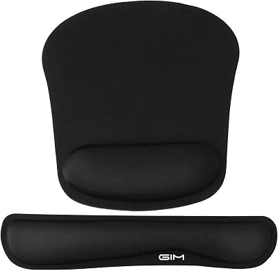 Tappetino per mouse in gel con palmo, ergonomico, per computer e laptop (scuro)