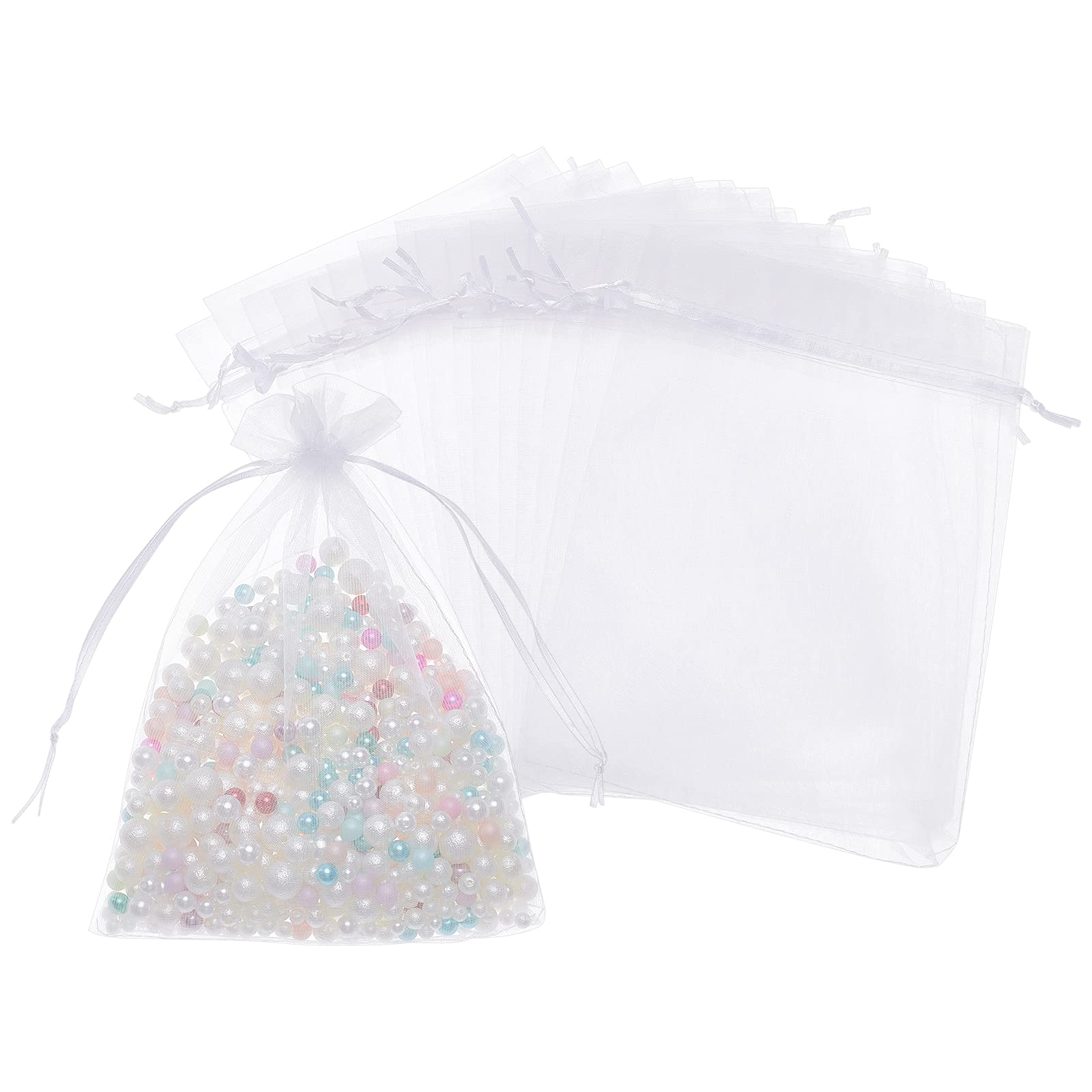 NBEADS 100 Organza Bags with Drawstrings, 23 x 17cm Lavender Gift Drawstring Bags for Candy Chocolate Party Wedding Favors