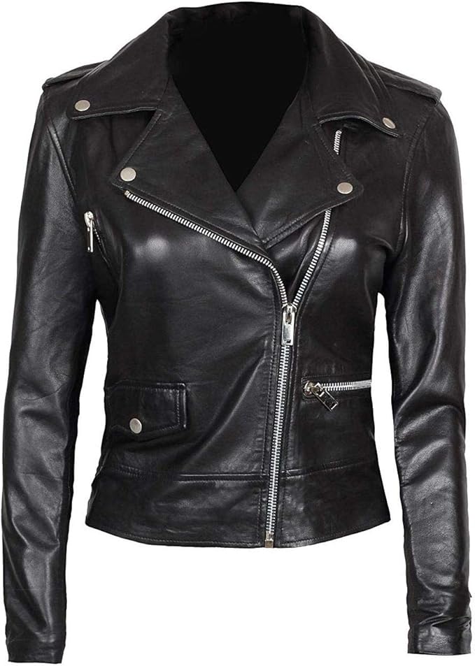 Blingsoul Leather Jackets for Women Asymmetrical Ladies Motorcycle