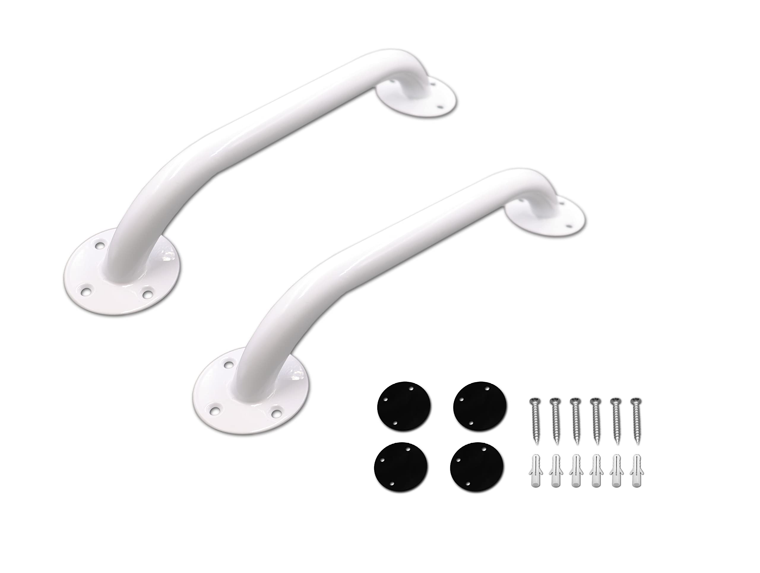 PEPE Mobility Bathroom Handles for Disabled 12" / 30 cm (x2 Units), Grab Handles for Elderly, Made of Steel, White