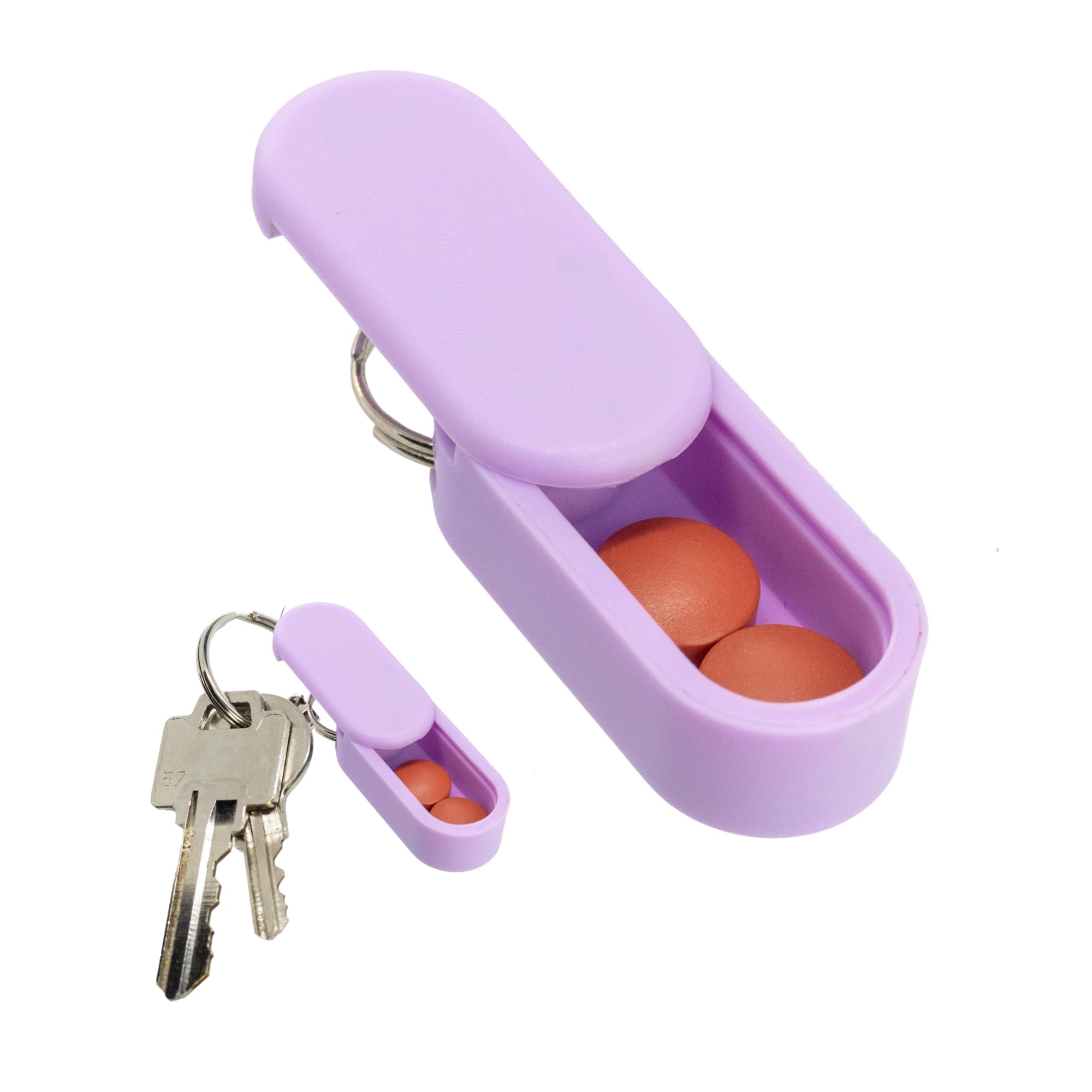 Photo 1 of Pill Pod Keychain Pill Holder Single Pack – Lightweight Magnetic Pill Organizer for Daily Medication Storage, Portable Micro Pill Case for Travel, Durable and Discreet (Lavender)