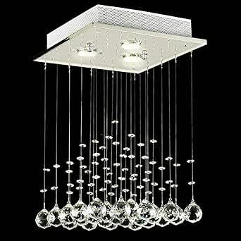 Lightsjoy Lámpara de Techo Cristal Iluminación Interior Moderno con