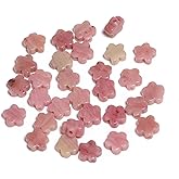 Songxi 60pcs 6mm Rose Plum Blossom Natural Stone Beads for Jewelry Making, Smooth Loose Flower Shape Gemstone Beads for Bracelets Necklace Earrings Making Supplies 