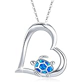 Cuoka Sterling Silver Turtle Pendant Tortoise Necklace - Turtle Lover Gift for Women
