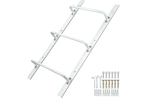 Zwinz 3-Step Window Well Ladder Straight, Heavy Duty Steel Wall Mounted Ladder, Powder-Coated Basement Egress Window Ladder 34.2" Lx17.3 W, White