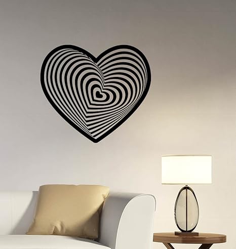 Buy Cvanu Optical Illusion Love Heart Wall Decal Abstract