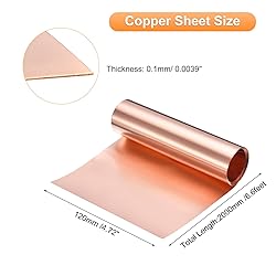 uxcell Copper Sheet Roll 2000mm x 120mm x