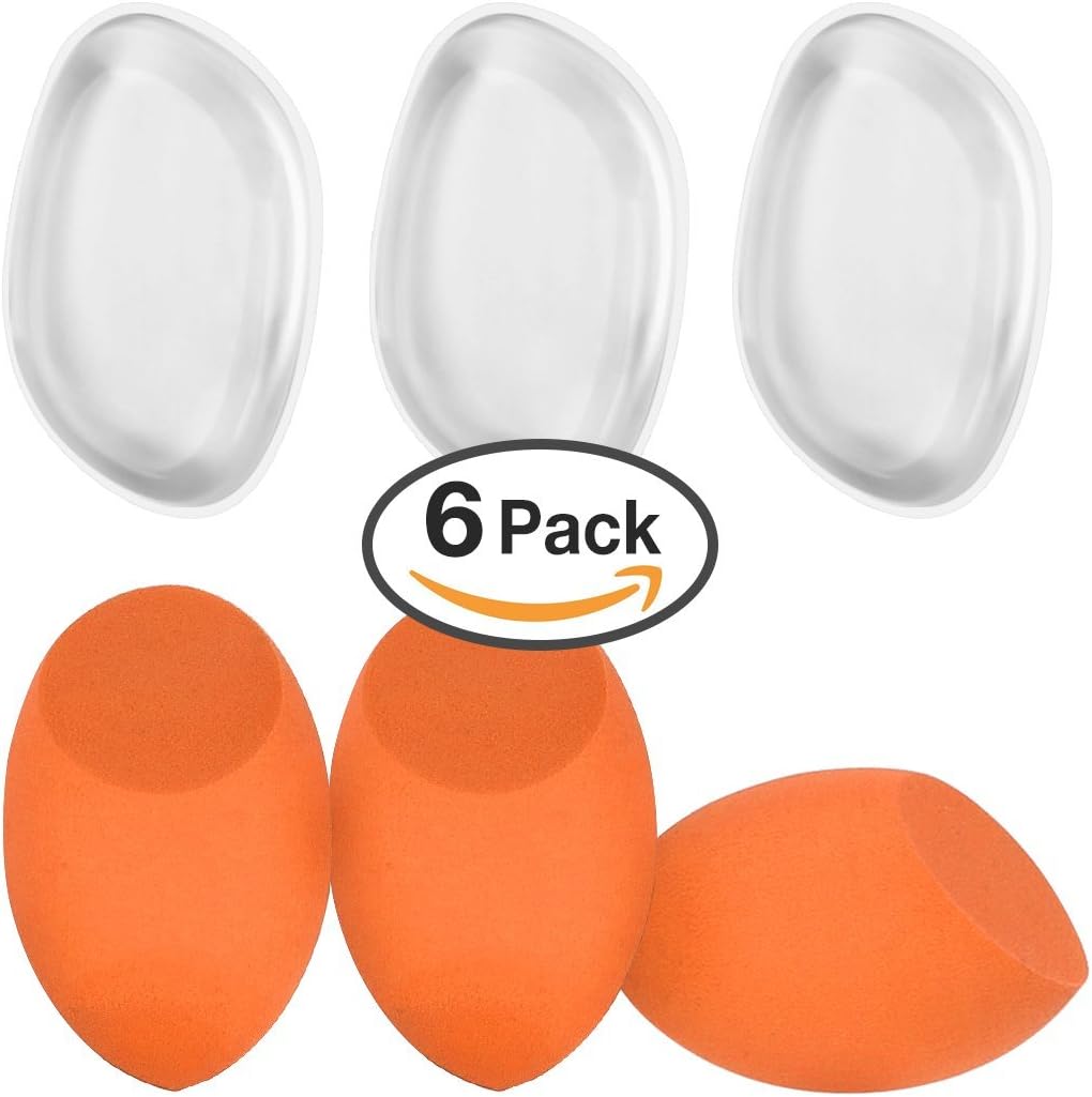 Silicone Makeup Sponge,ESARORA 6 Pcs Makeup Sponge Set Including 3