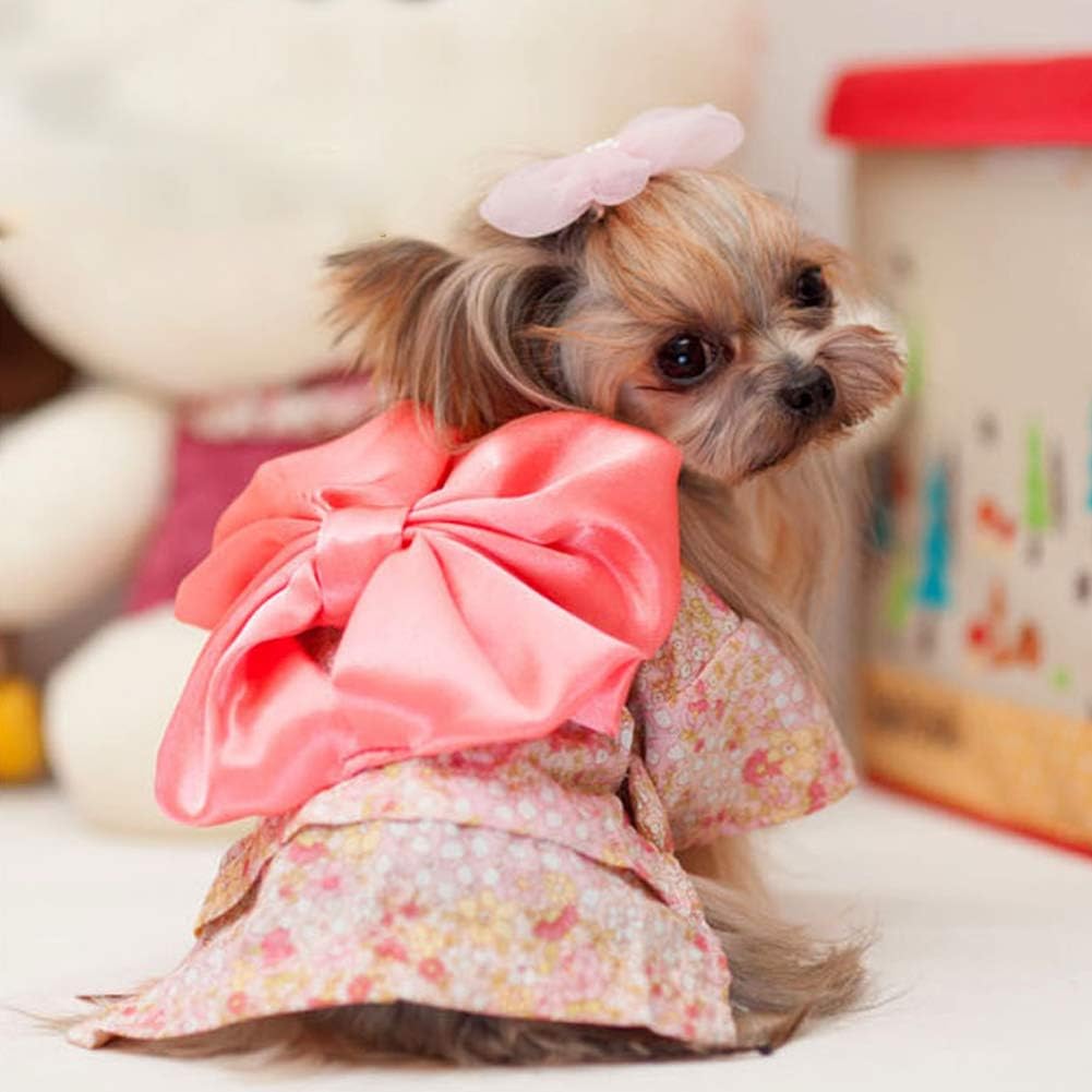 Amyove Floral Print Kimono Coat for Pet Cat Dogs Outdoors