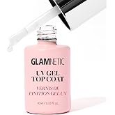 Glamnetic UV Gel Clear Top Coat - No-Wipe Formula | 0.33oz | Clear gel top coat for glossy nails. Works on press-ons and polish. No-wipe formula, LED UV curable