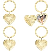 UNICRAFTALE 4Pcs Locket Keychain Personalized Memory Locket Key Chain with Photo Custom Pictures Photo Keychain for Gift