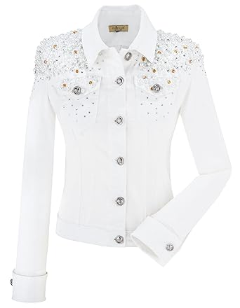Weisse jacke mit strass – Modische Jacken 20182019