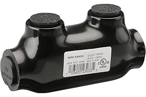 Wengart Insulated Inline Splice Connector,Wire Range 2/0-6 Gauge,7/32" Slotted Allen Hex,Pre-Filled with Oxide Inhibitor,UL Listed,Black