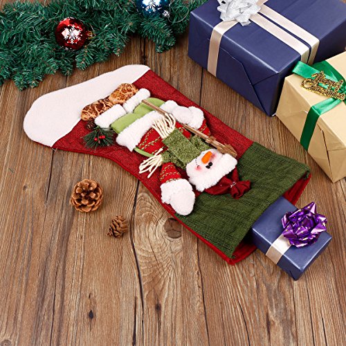 Codream Classic 3D Christmas Snowman Cartoon Stocking