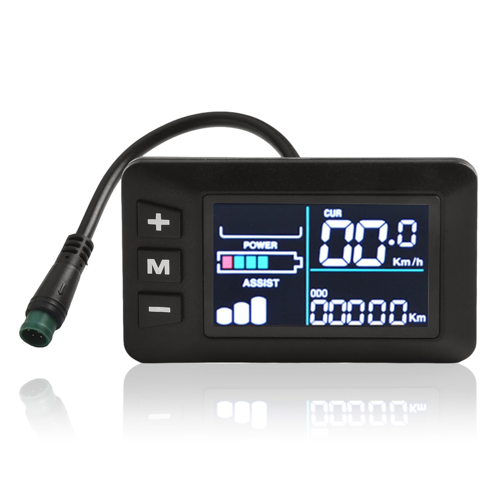 Photo 1 of 5Pins Electric Bike LCD Display Meter, 24V 36V 48V E Bike Control Panel For Handlebars Approximately ?22.2mm / ?0.87in, Waterproof Connector, No.2 Communication Protocol
