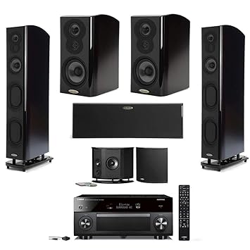 Polk Audio Home Theater Kit Includes 2x Lsim Floorstanding Speakers 1x Center Speaker 2x Bookshelf Speakers 2x Surround Sound Speakers