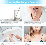 MORGLES Stainless Steel Tongue Scraper 4 Pack for Fresh Breath view 5