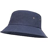 BOTVELA Men Cotton Bucket Hats Foldable Outdoor Sun Hat Unisex Flat Top Caps