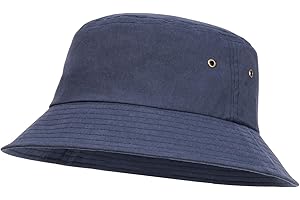 BOTVELA Men Cotton Bucket Hats Foldable Outdoor Sun Hat Unisex Flat Top Caps