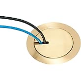 Arlington FLBC4580 Recessed Power and Data Round Floor Box for Existing or New Concrete Floor Boxes (Fits in Most 4.5" Inside Diameter Round PVC Concrete Floor Boxes) (Brass)