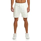 Ouber Men's Cotton Sweat Shorts Athletic Gym Workout Shorts Sporty Casual Shorts