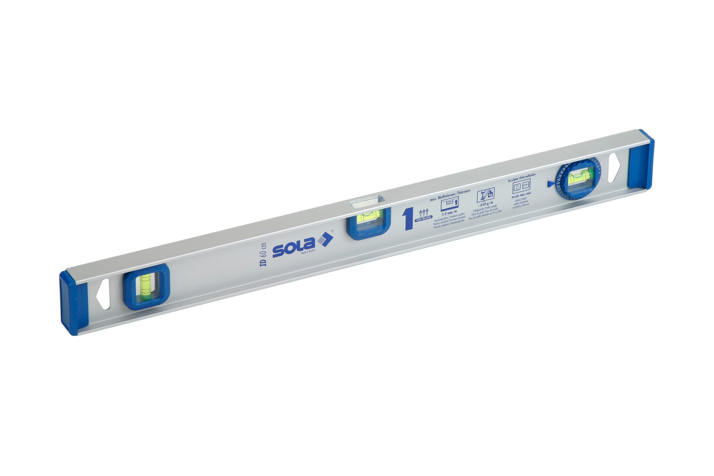 Sola 1256801 "ID 60" I-Profile Spirit Level, Grey/Red, 60 cm