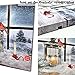 BANBERRY DESIGNS Christmas Candle Lantern & Cardinals LED Canvas Print - Snowy Winter Pine Trees Window Scene - Lighted Picture - Wall Art with Battery Operated Lights