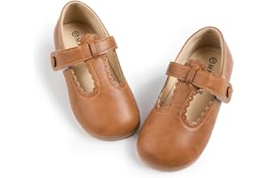 Meckior Toddler Little Girl Mary Jane Dress Shoes Ballet Flats for Girl Party School Shoes Bowknot Princess Shoes