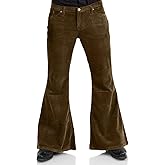 Men's Corduroy Vintage Bell Bottom Pants 70s,Disco Stretchy Flared Pants Fit 60s 70s Outfits for Men,Mens Bell Bottom Jeans.