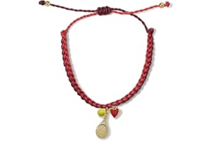 GIMMEDAT Tennis Racket Ball Gold Charm Bracelet Waterproof Adjustable Friendship Jewelry Gift Teams