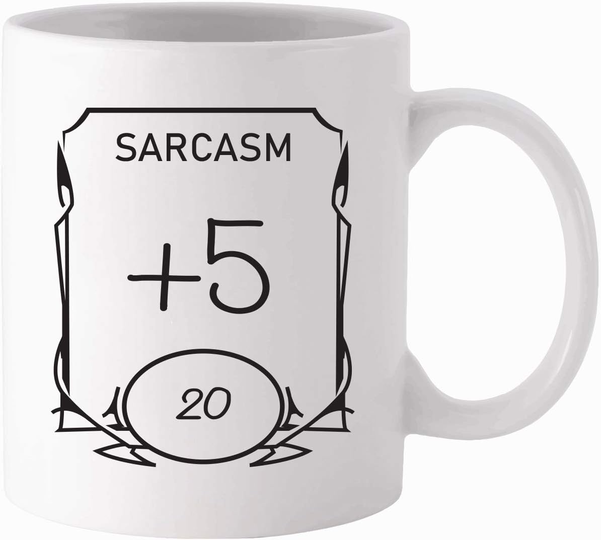 D&D Stats Mug - Sarcasm 11oz White Ceramic Coffee Mug - Dungeons and Dragons - RPG - DnD - Gift for Geeks