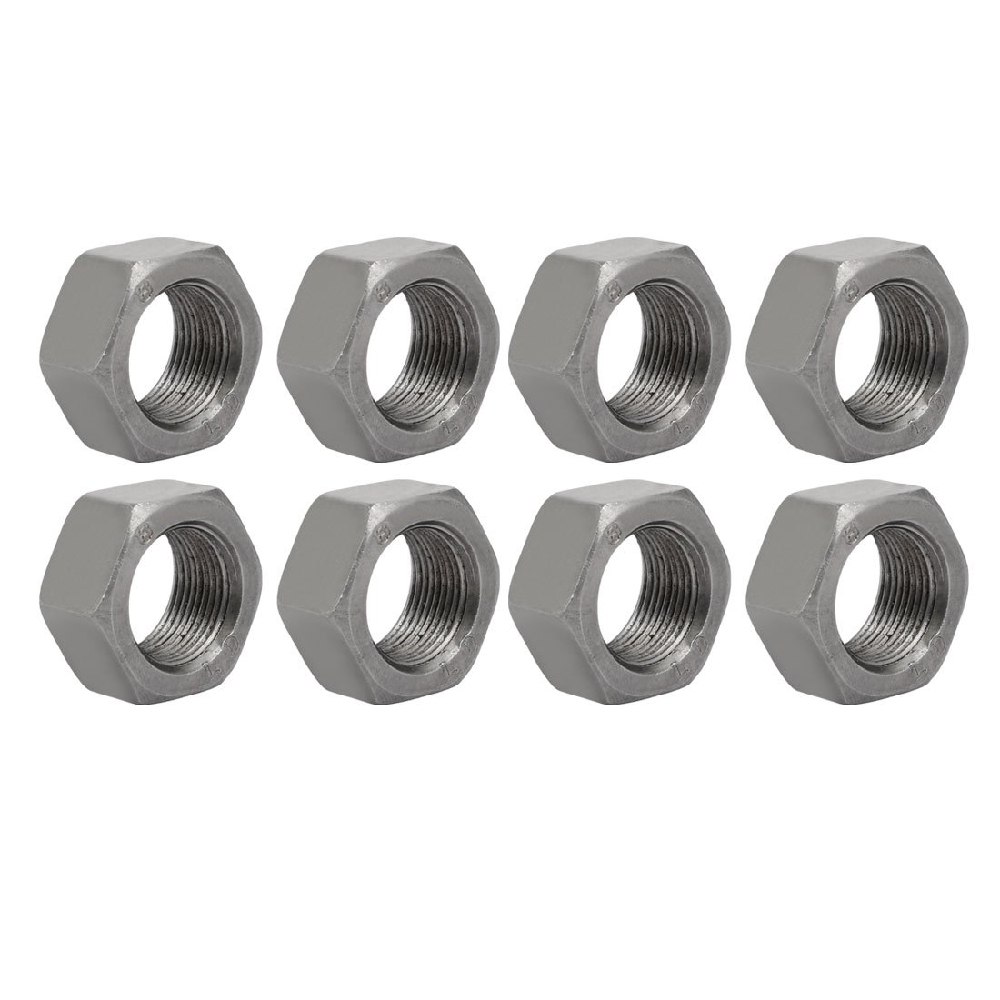 sourcingmap 8pcs M22 x 1.5mm Pitch Metric Fine Thread Carbon Steel Left Hand Hex Nuts