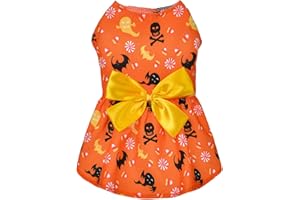 CPCOIN Dog Dresses Halloween Princess Dog Costume Cute Dress Puppy Clothes for Chihuahua Dog Cat Girl Holiday Doggy Kitten Apaprel Orange Medium