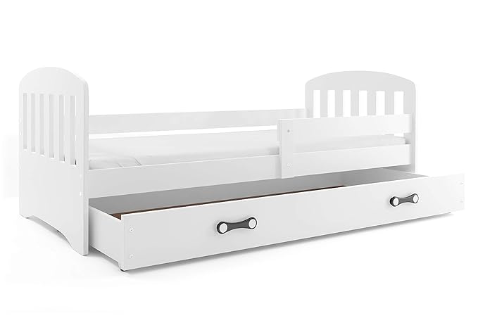 Kinderbett CLASSIC Farbe: wei?, 160x80cm, mit Matratze, Lattenrost und Schublade