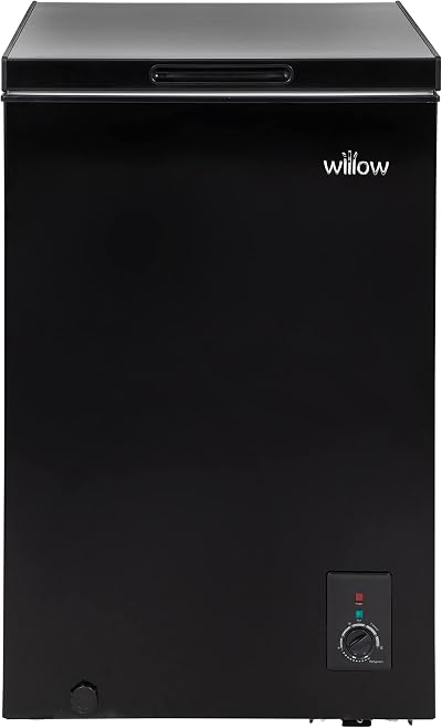 Willow W99CFB 99L Freestanding Chest Freezer Black Garage Safe