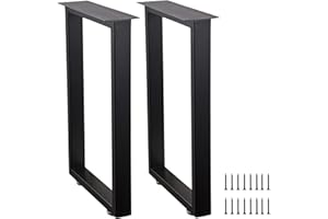 ALLCOS 24 Inch Coffee Table Legs Metal Table Legs Desk Legs for Furniture, Nightstand, End Table, Side Table, Desk, Black, Set of 2