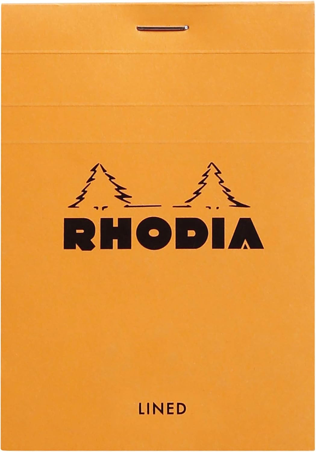RHODIA 12600C, Stapled Notepad N°12 Orange, 8.5x12 cm, Lined, 80 Detachable Sheets, 80G White Clairefontaine Paper, Soft