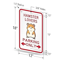 SmartSign Hamster Lovers Parking Only Funny Animal