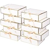 10Pack White Gift Boxes, 10.6x7.8x3.1Inch Bridesmaid Proposal Box with Ribbons, Gift Boxes with Lids for Presents, Mother's Day, Wedding, Birthday Party, Anniversary