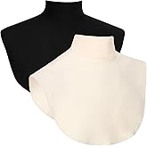 Cutecrop 2 Pcs Turtleneck Dickey Extra Large Fake Collar Detachable Dickey Collar Half Mock Turtleneck for Men Women