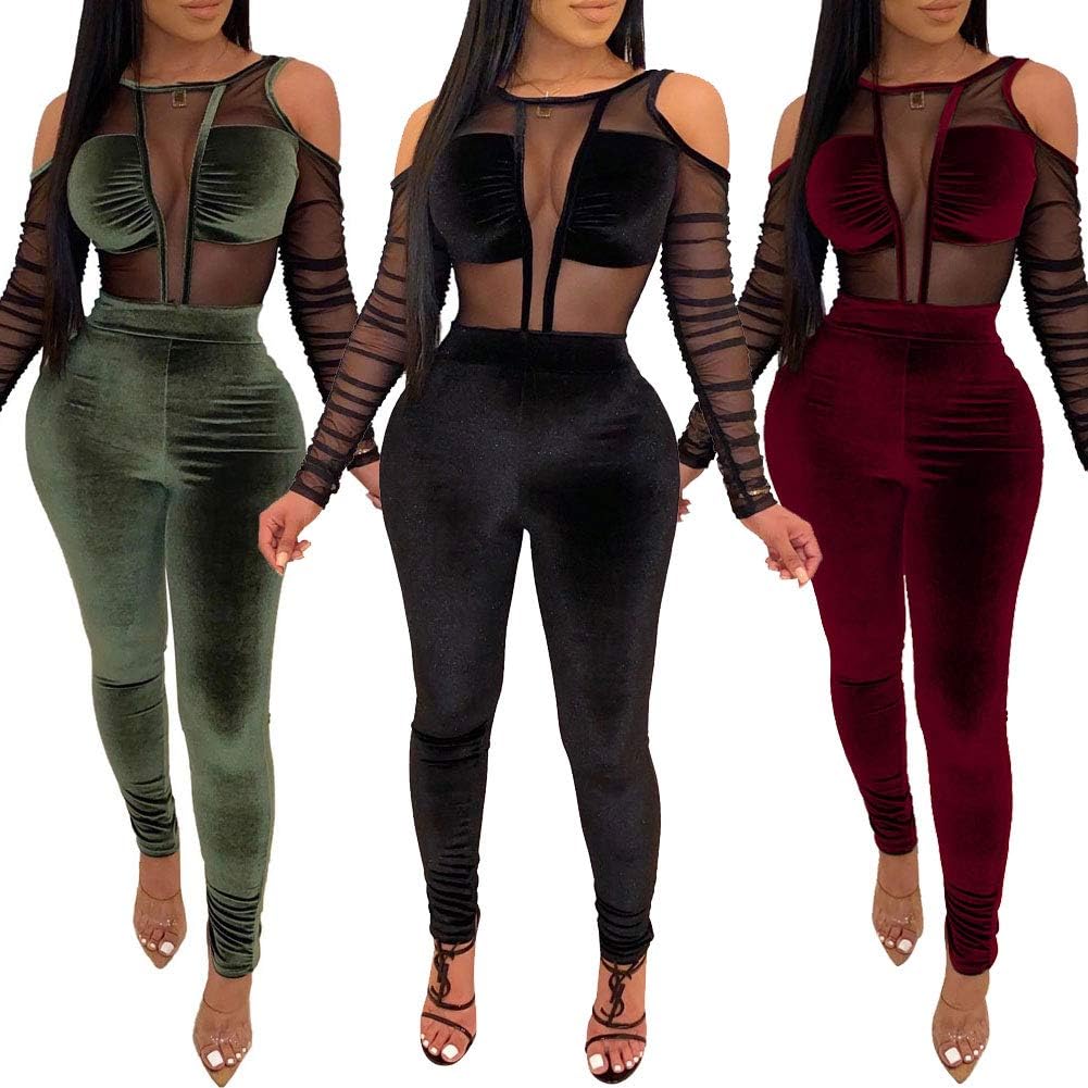 velvet bodycon jumpsuit