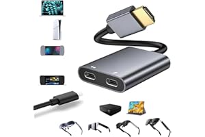 Fabater HDMI to USB C Adapter 4K @ 60Hz, HDMI to Type C Adapter for XREAL One, Air 2 Pro Air 2, Viture Pro, RayNeo 2s, AR Gla