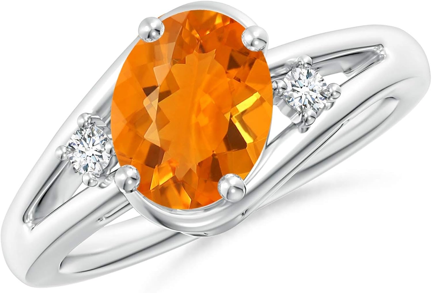 Amazon.com: Fire Opal and Diamond Split Shank Ring (9x7mm Fire Opal