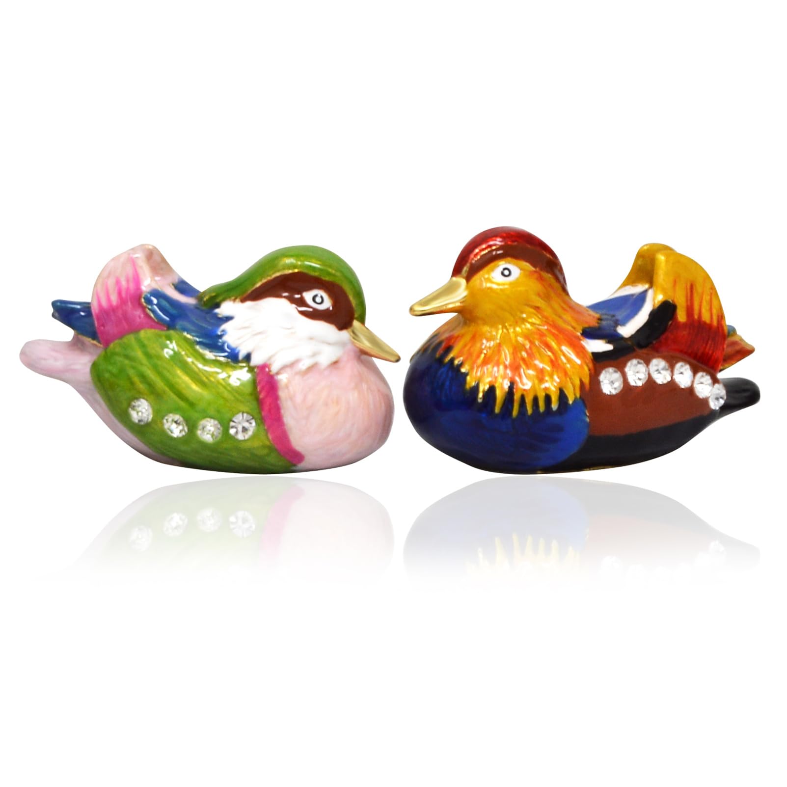Juanxian Feng Shui Bejewelled Pair Of Mandarin Ducks Statue Love Romantic Newly Married Couple Home Decoration Harmony and Happiness Statue