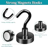 MIN CI 8pcs Black Magnetic Hooks Heavy Duty 35lbs Neodymium Magnets view 4