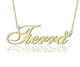 AOLO Tierra Heart Name Necklace 18k Gold Plated