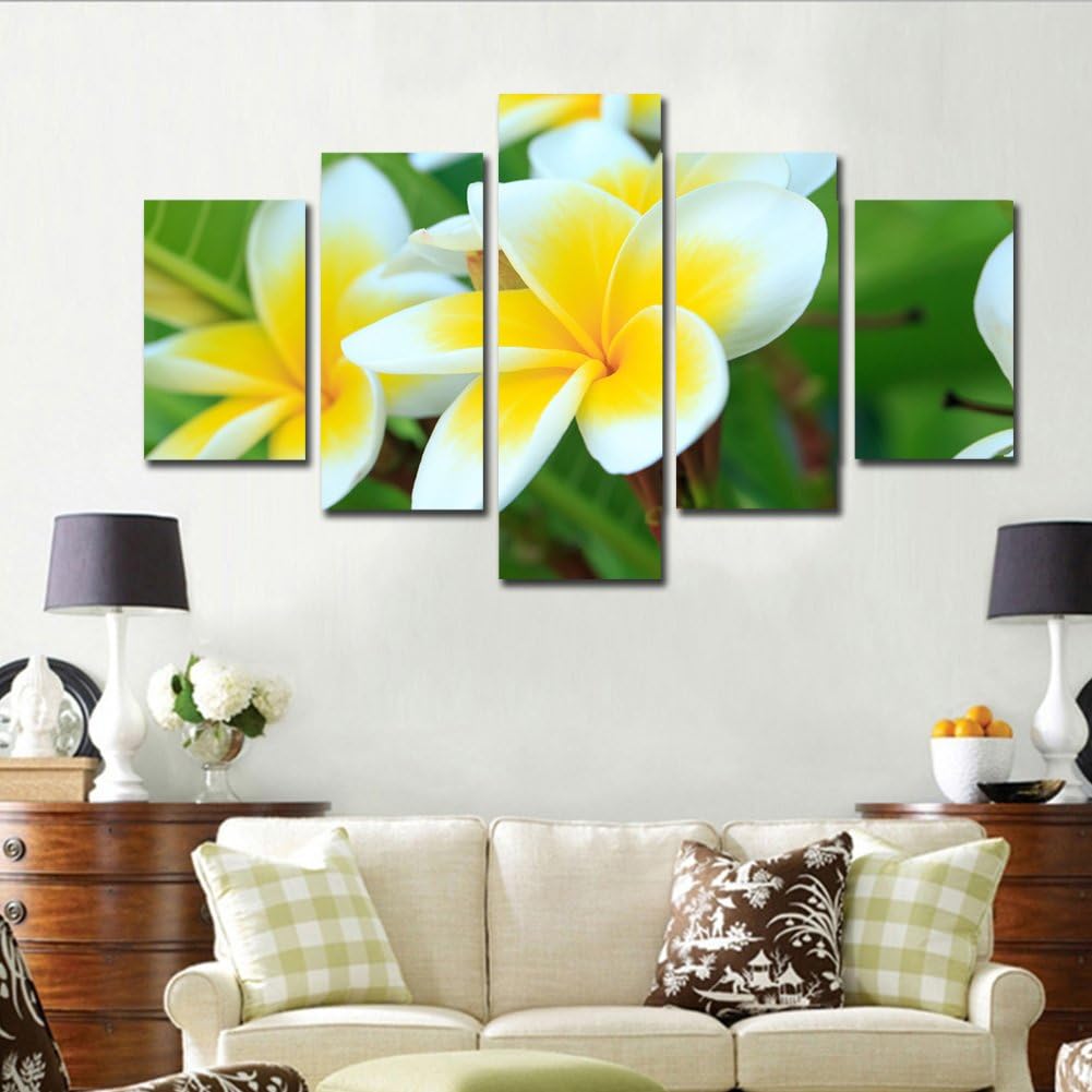 JuYi Art Canvas Print, Paintings on Canvas Modern Plumeria Wall Art for Home and Office Decorations