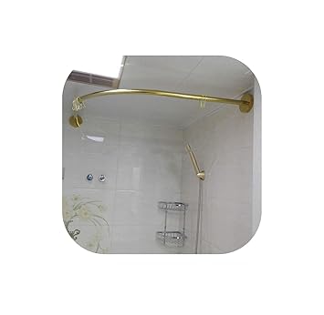 Amazon Com Gold Stainless L Shaped Shower Curtain Poles Punch