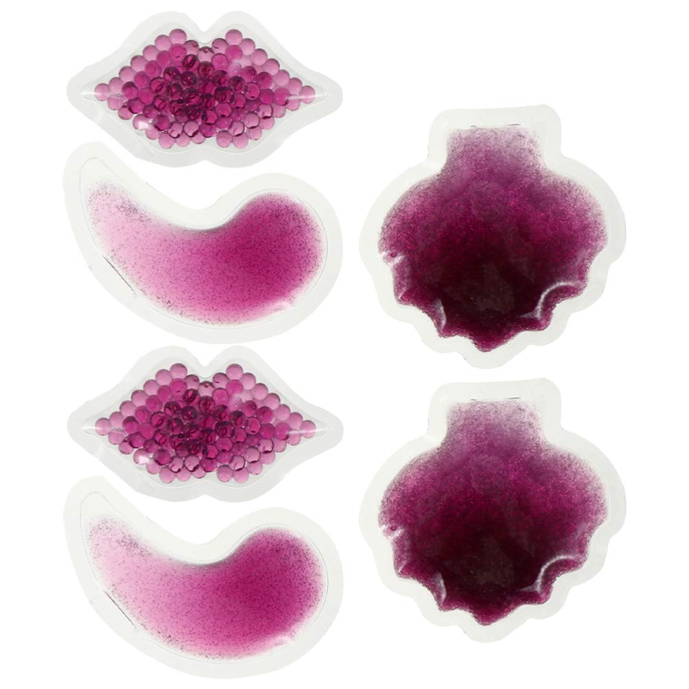 minkissy 6pcs Hot Cold Packs Reusable Cosmetic Eye Patch Face Cooling Masks Facial Heating Pad Bag for Relaxing Sleep Dark Circles Purple